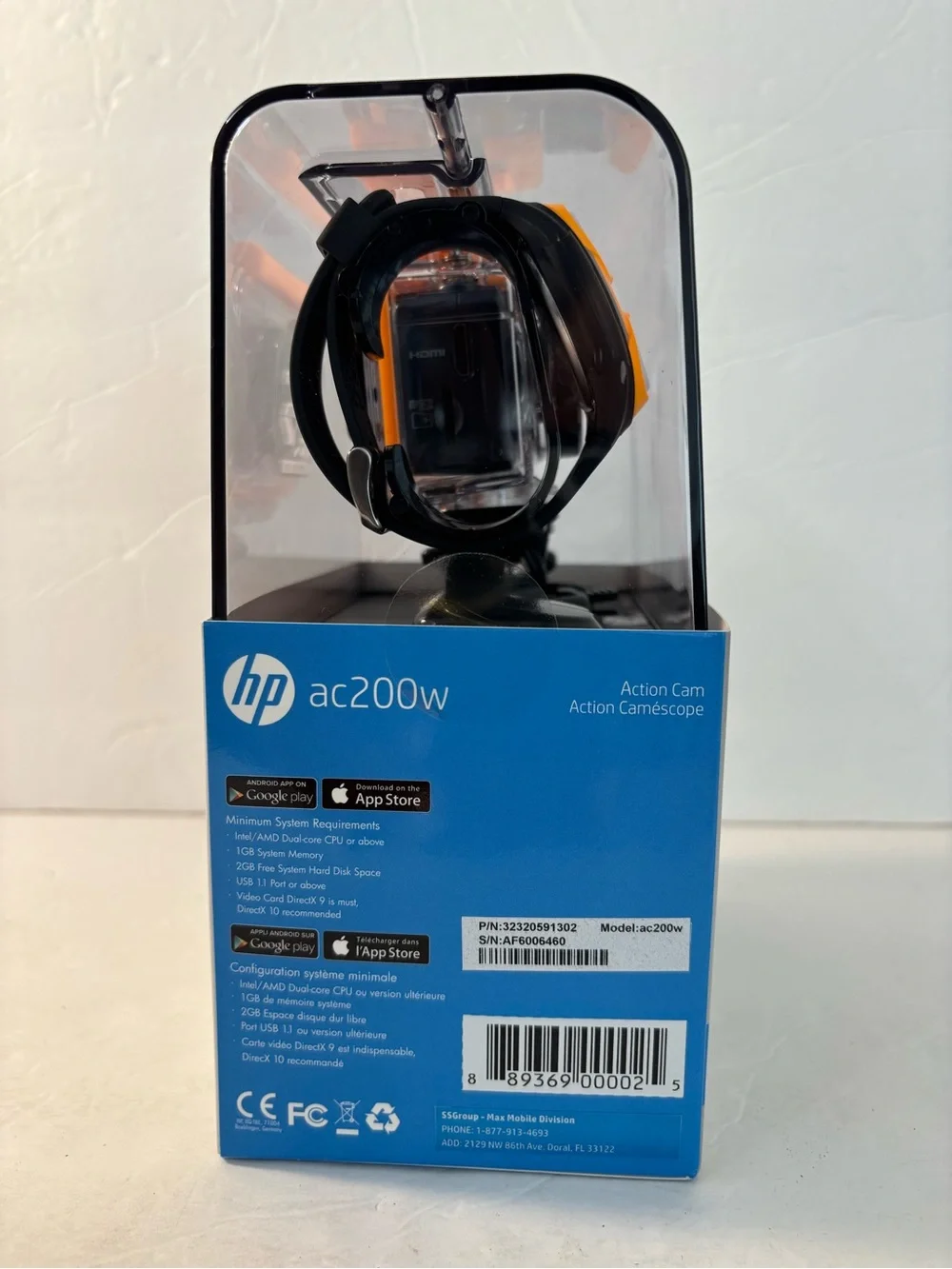 HP AC200W ACTION CAMERA NWT Compact Sports Video Camera Bundle